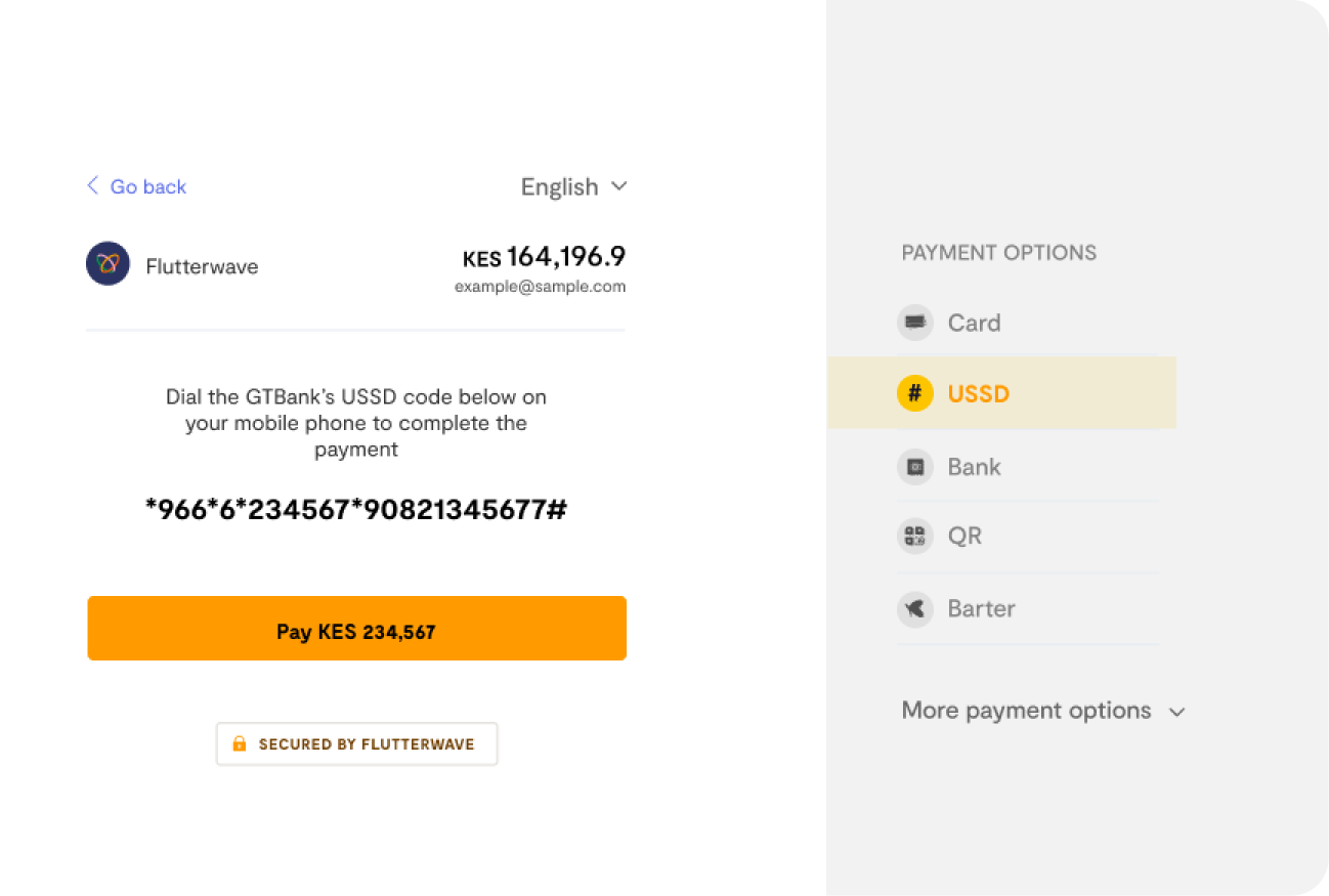 USSD payment mockup